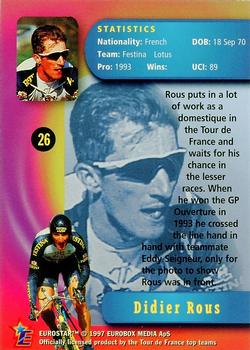 1997 Eurostar Tour de France #26 Didier Rous Back